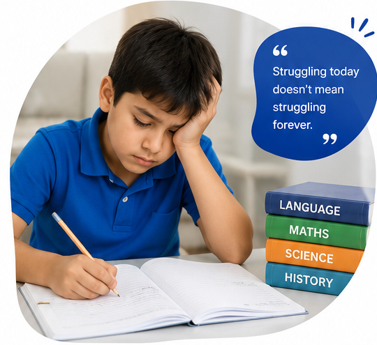 A child writing in a notebook